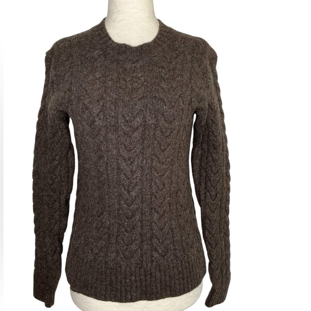 Todd Snyder Cable Knit Merino Wool Dark Brown Sweater Size XSmall